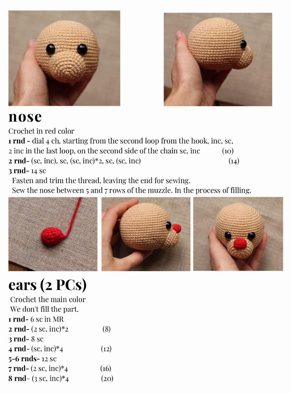 REINDEER RANDDOLPH crochet pattern