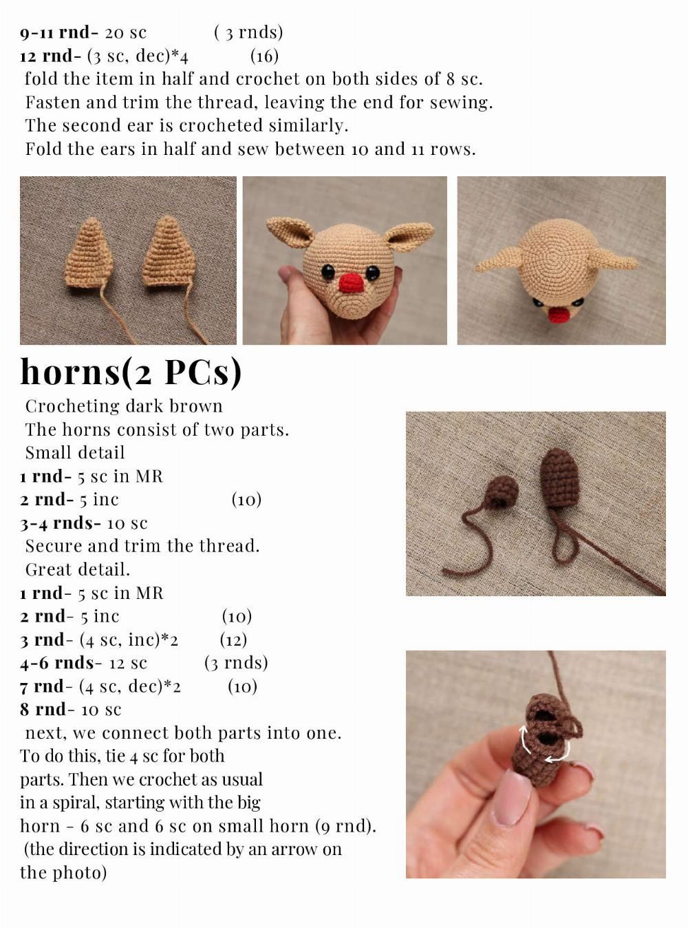 REINDEER RANDDOLPH crochet pattern