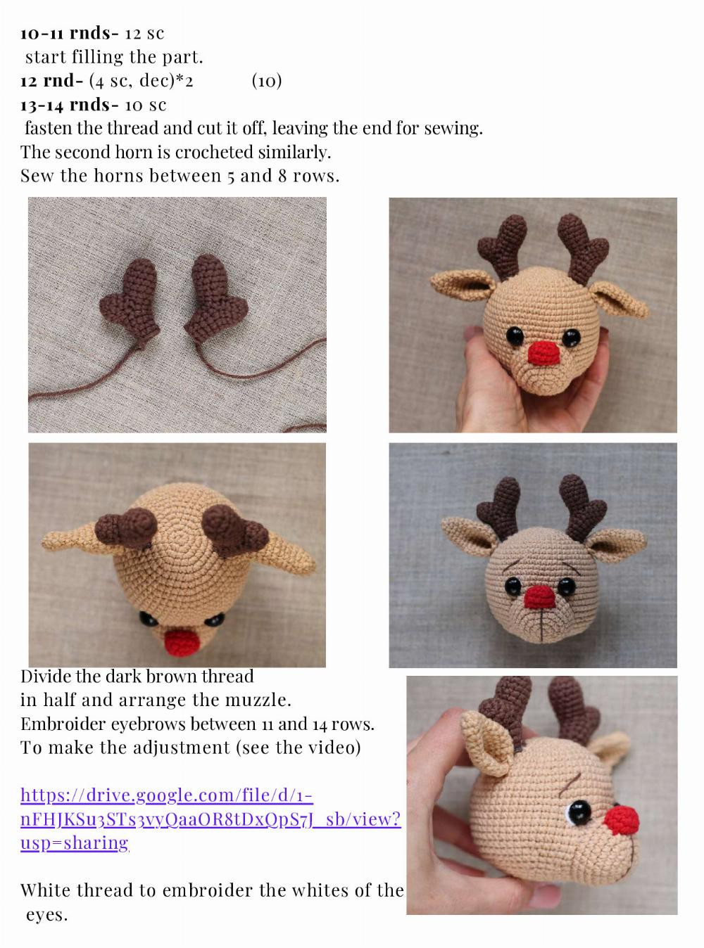 REINDEER RANDDOLPH crochet pattern