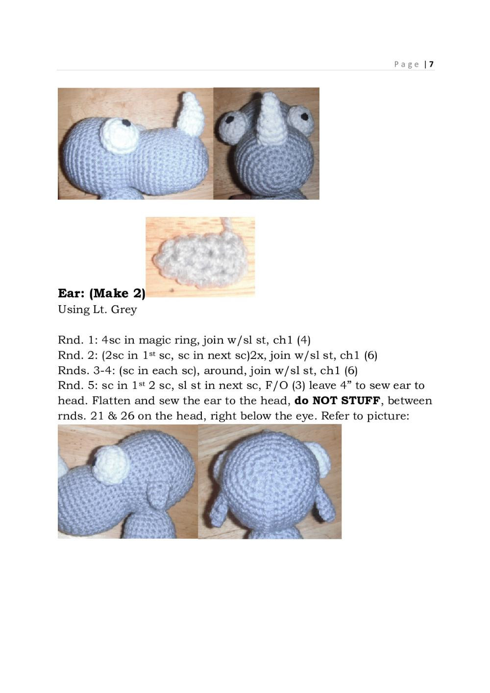 rhonie rhino crochet pattern