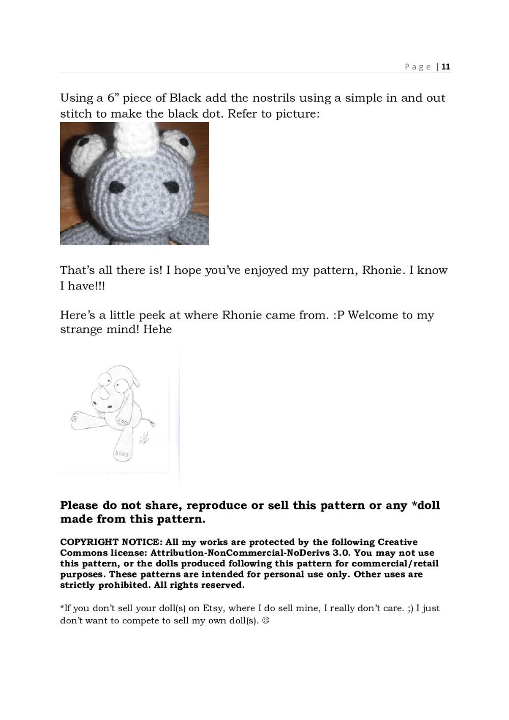 rhonie rhino crochet pattern