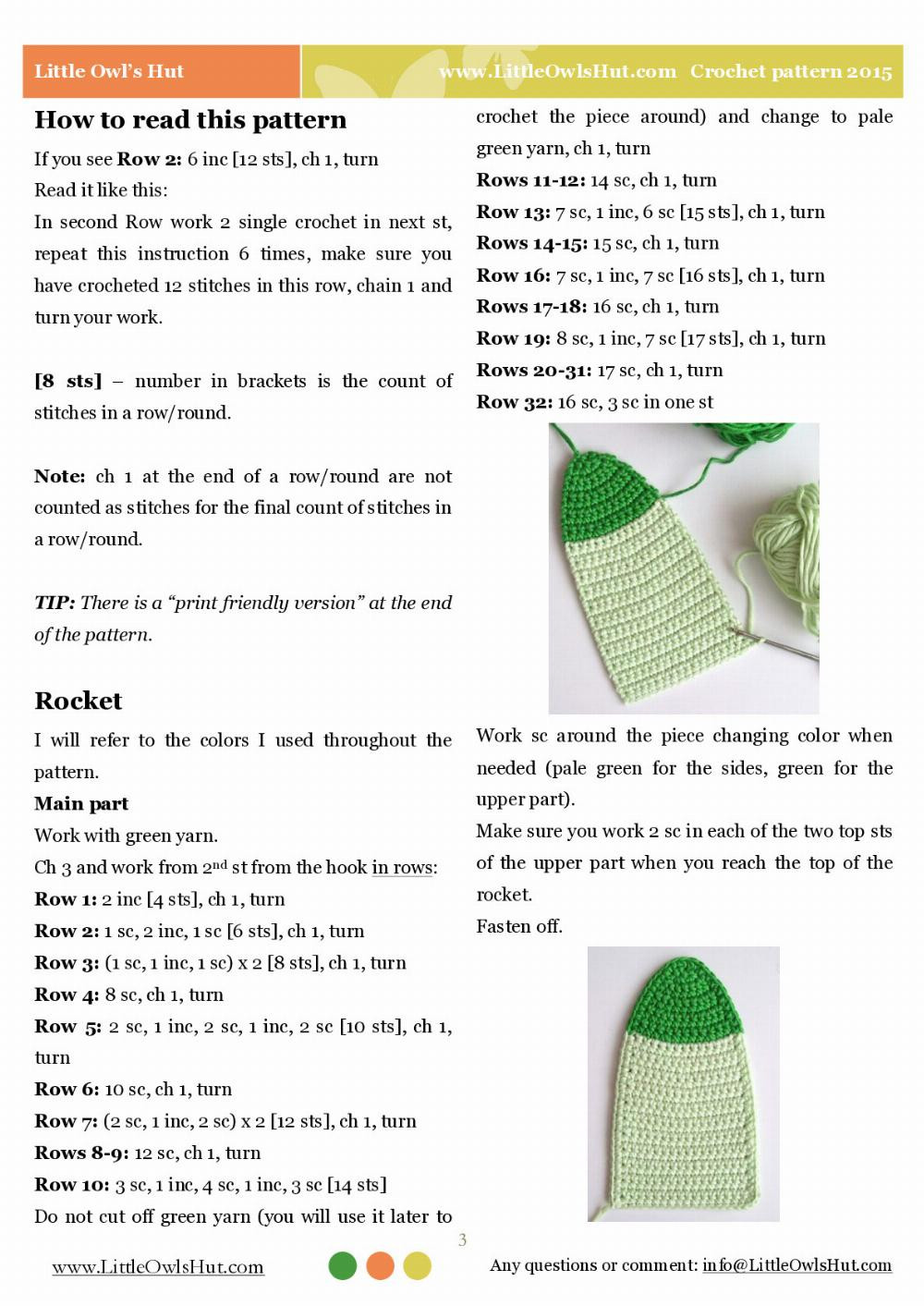 rocket bookmark crochet pattern