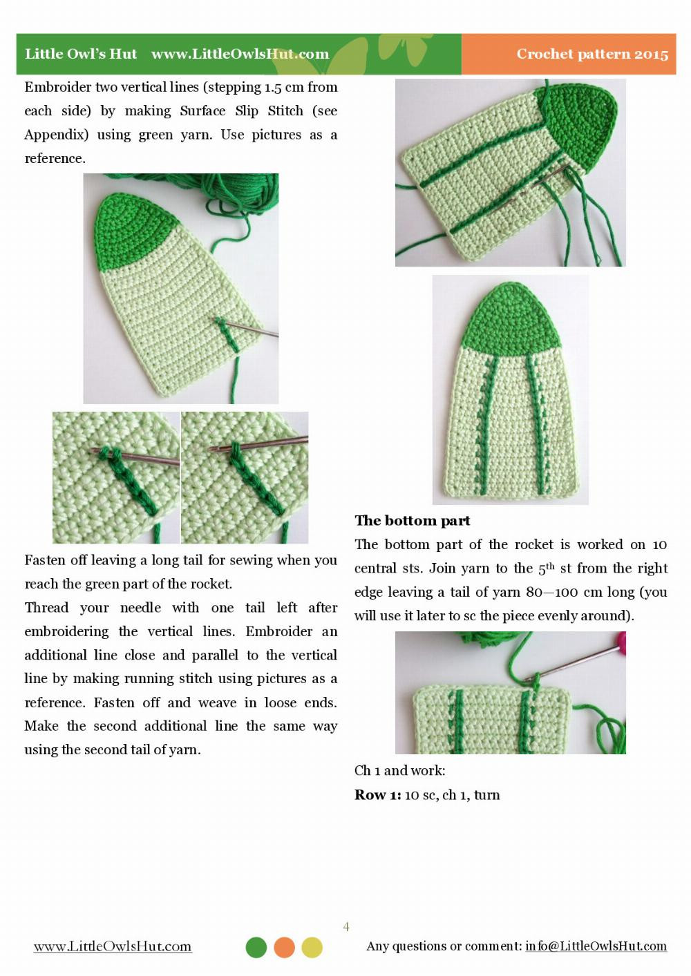 rocket bookmark crochet pattern