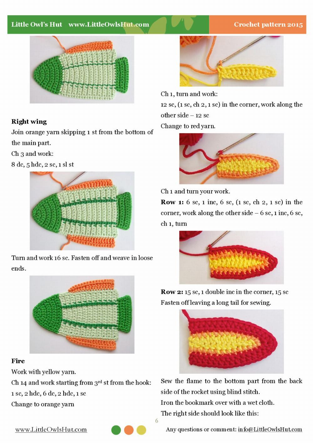 rocket bookmark crochet pattern