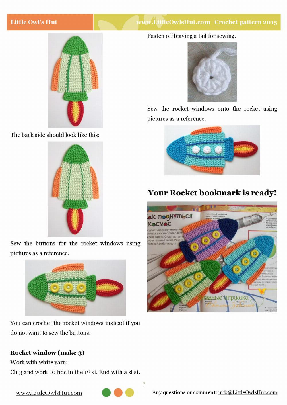 rocket bookmark crochet pattern