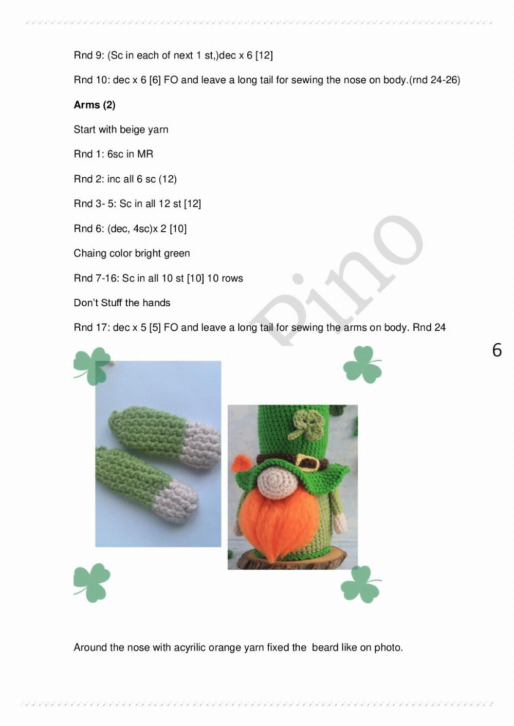 Saint Patricks gnome pattern