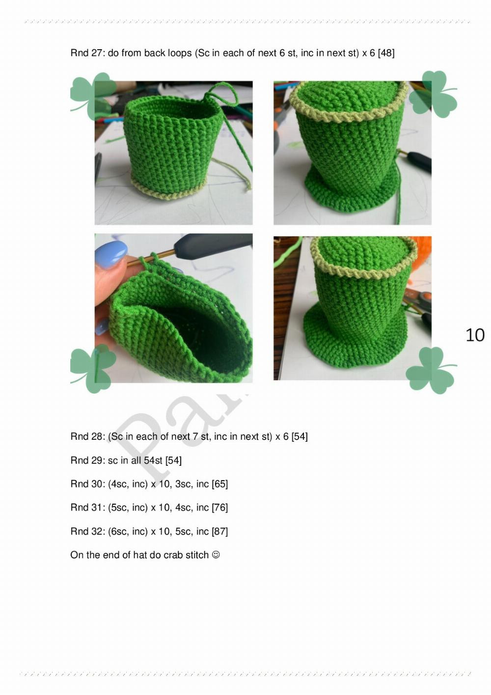 Saint Patricks gnome pattern