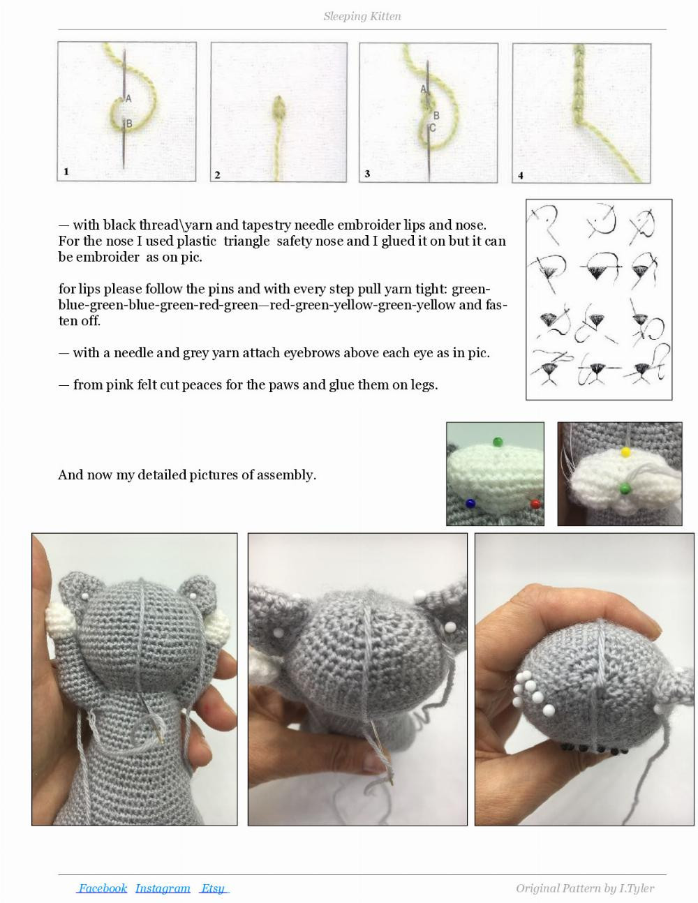 Sleeping Kitten crochet pattern