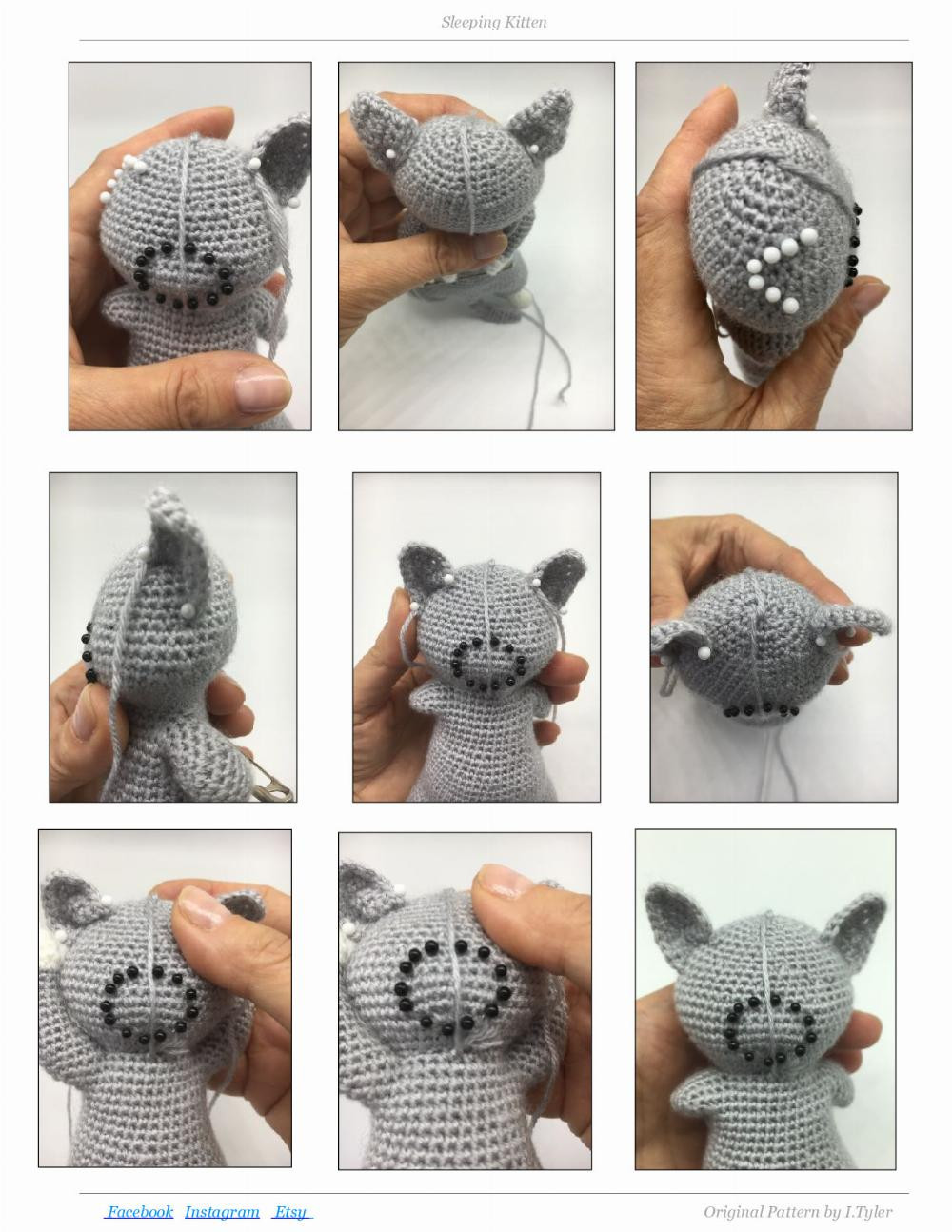 Sleeping Kitten crochet pattern