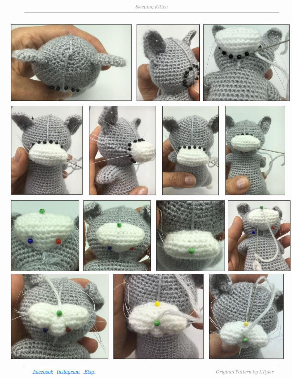 Sleeping Kitten crochet pattern