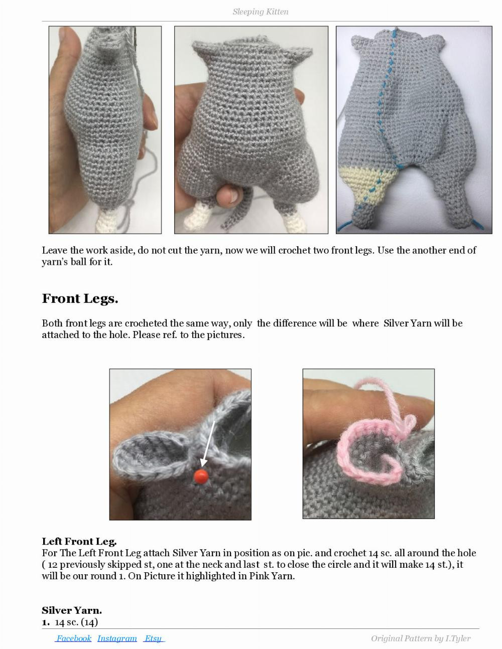 Sleeping Kitten crochet pattern