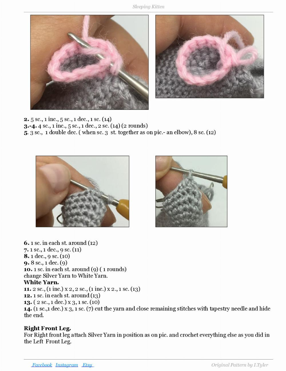 Sleeping Kitten crochet pattern