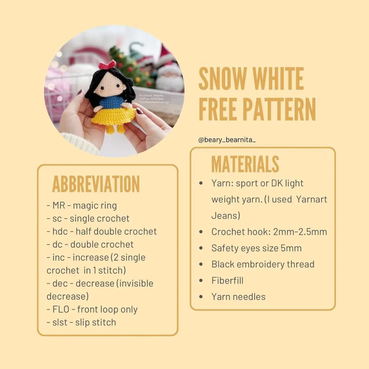 snow white free pattern