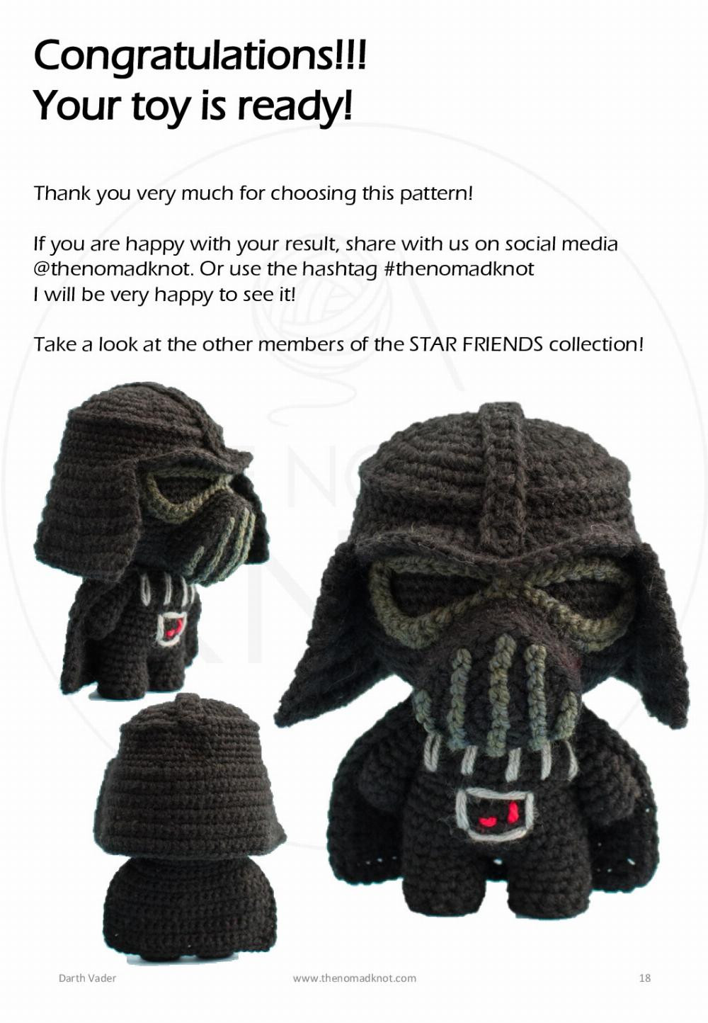 STAR FRIENDS collection Crochet Pattern Darth Vader