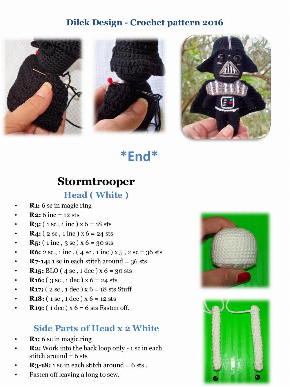 star wars darth vader & stormtrooper crochet pat tern