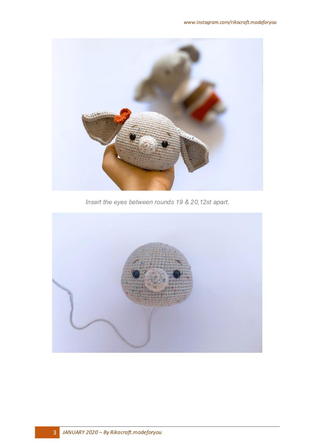 Teppi and Cherri elephant crochet pattern