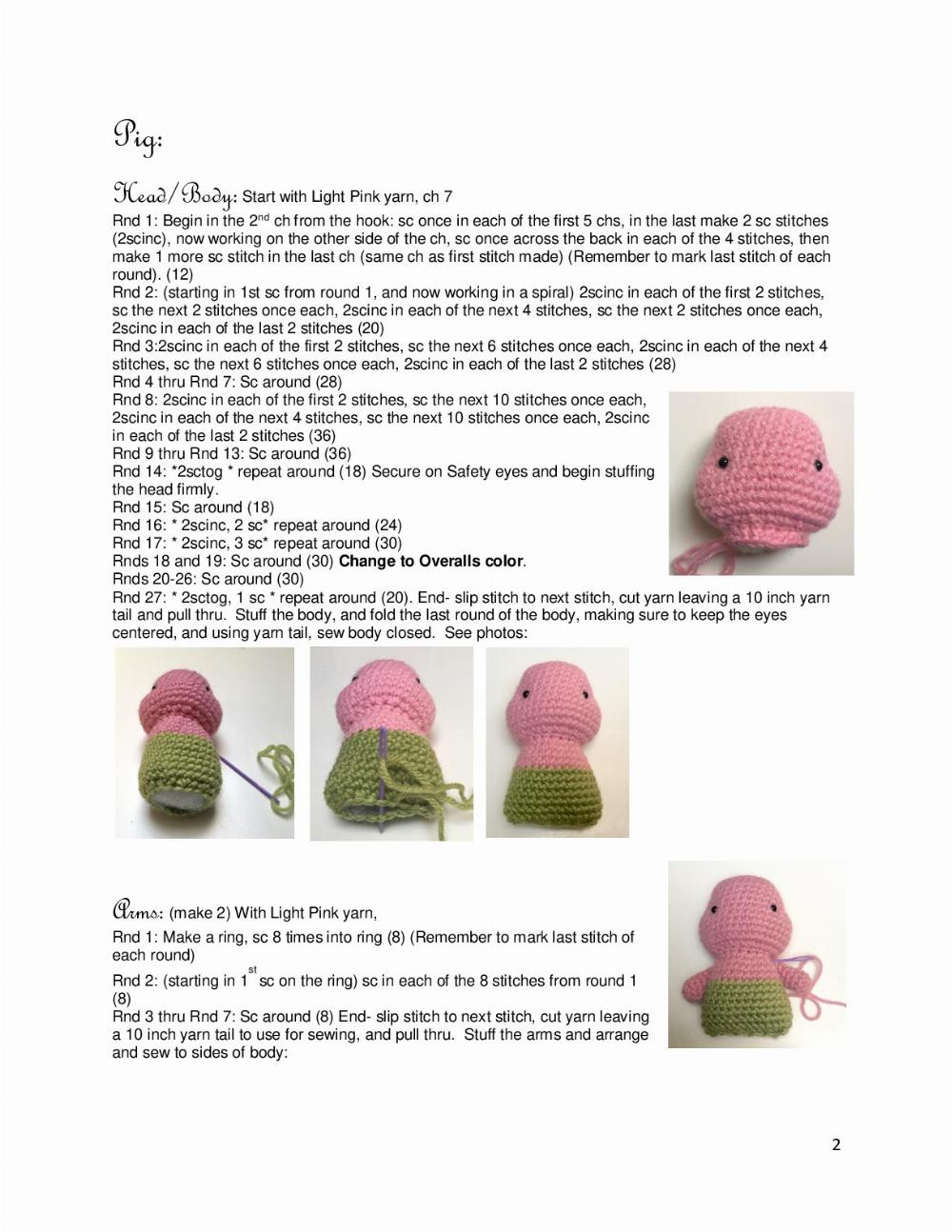 Three Little Pigs Amigurumi Playset Pattern Pattern