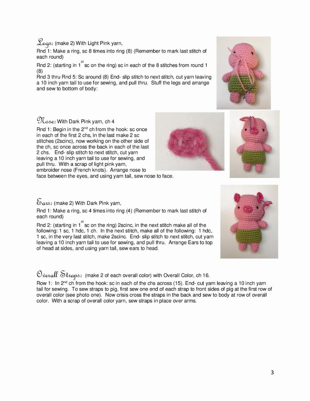 Three Little Pigs Amigurumi Playset Pattern Pattern