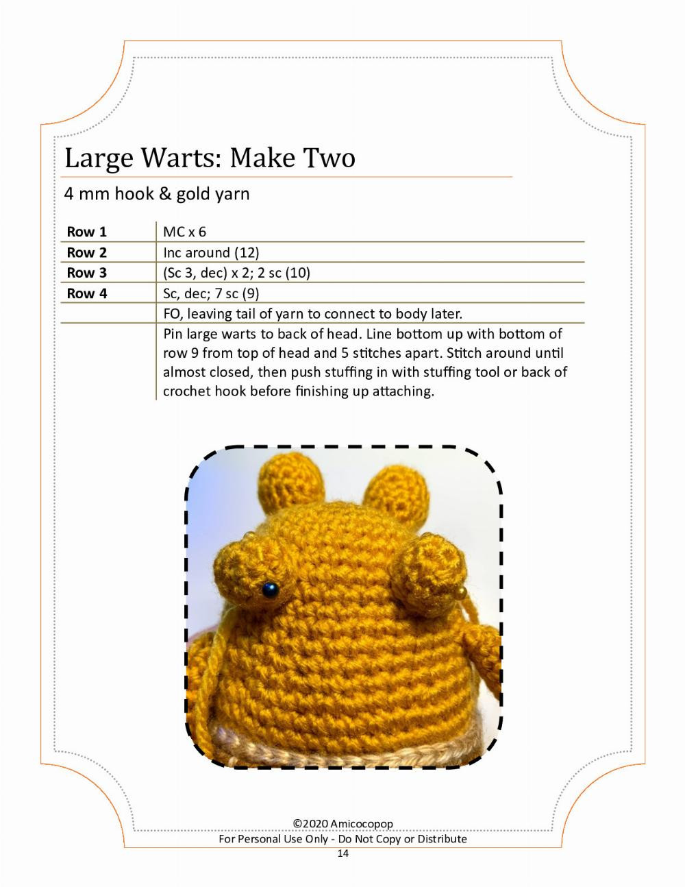 “Toad” of Frog & Toad Amigurumi Pattern