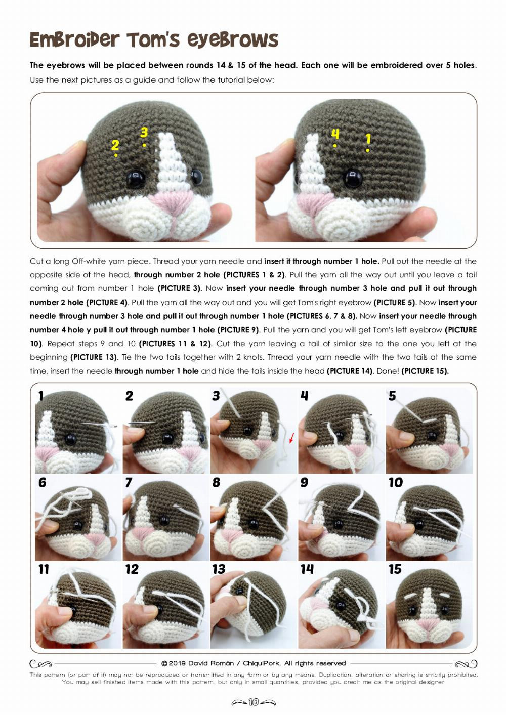 Tom the cat crochet pattern