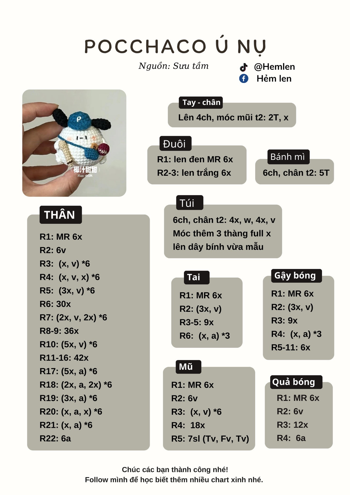 tổng hợp chart ú nú, heo trà sữa trân châu, pocchaco ú nụ, heo thiên thần, mào xiêm ú nụ, thỏ cầm hoa, chuột đầu bếp.