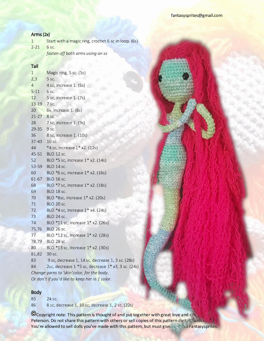 Water Sprite doll pattern