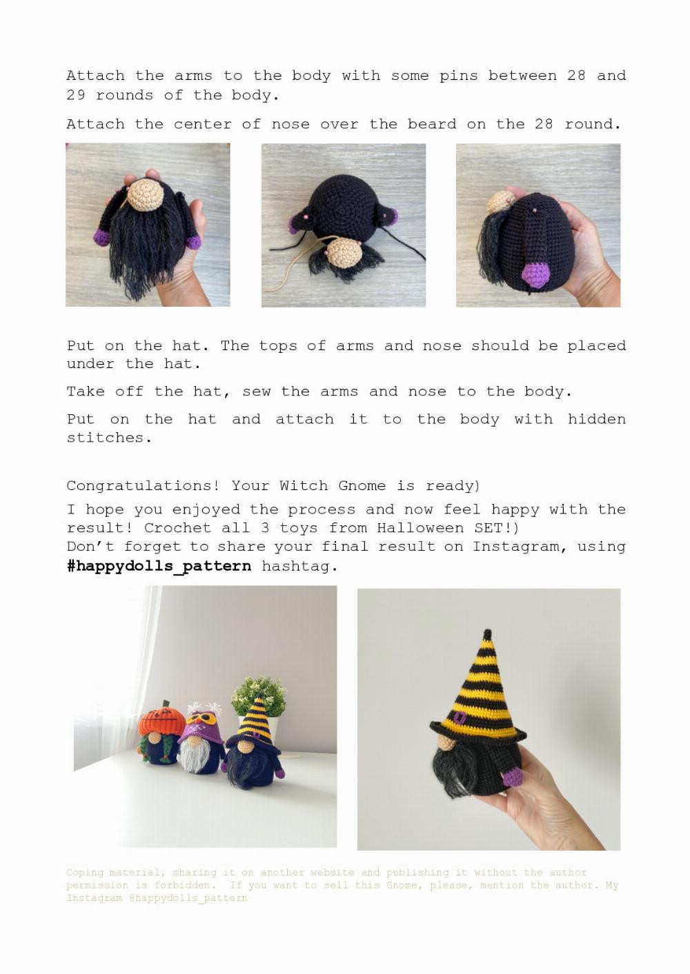 Witch gnome crochet pattern amigurumi