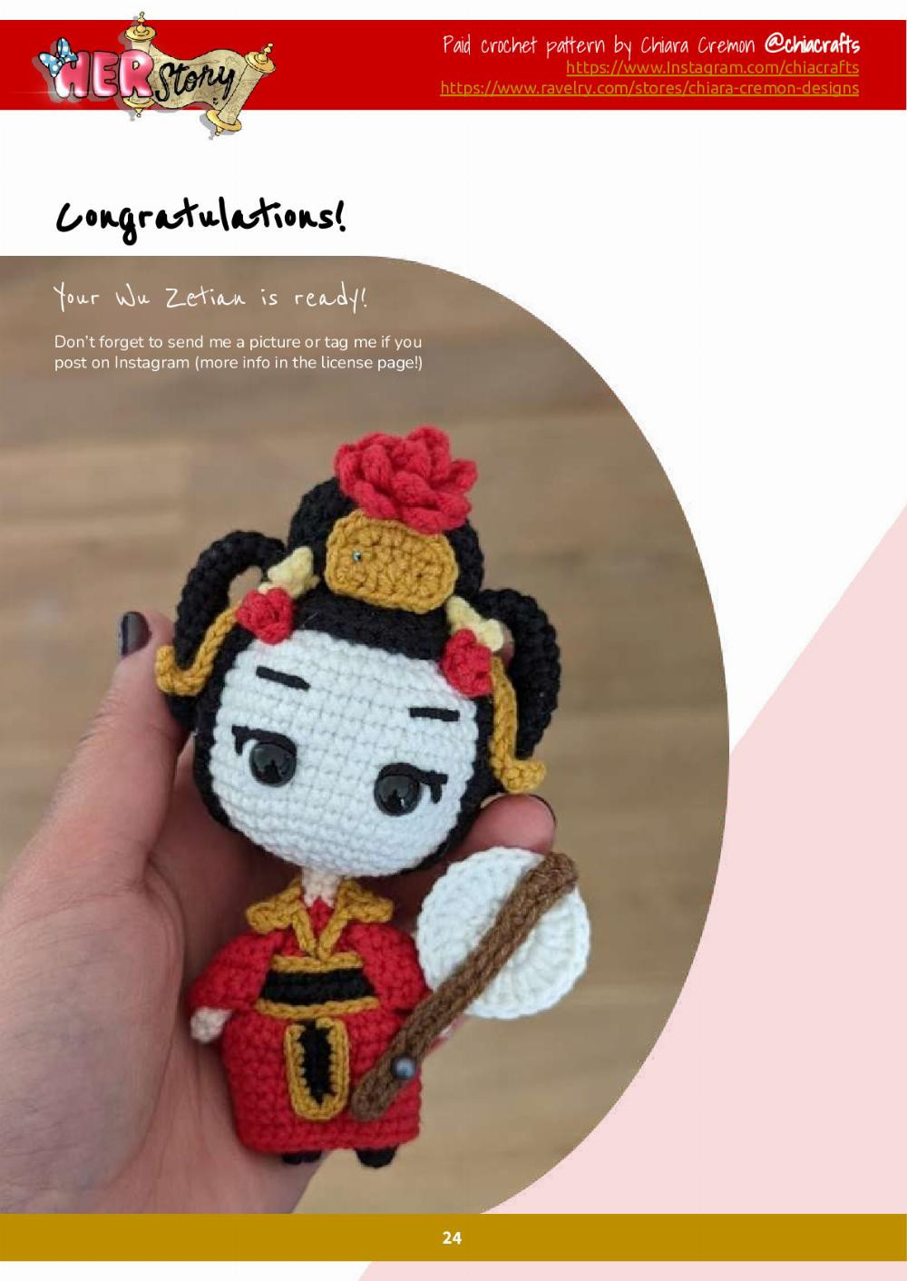 Wu Zetian doll crochet pattern