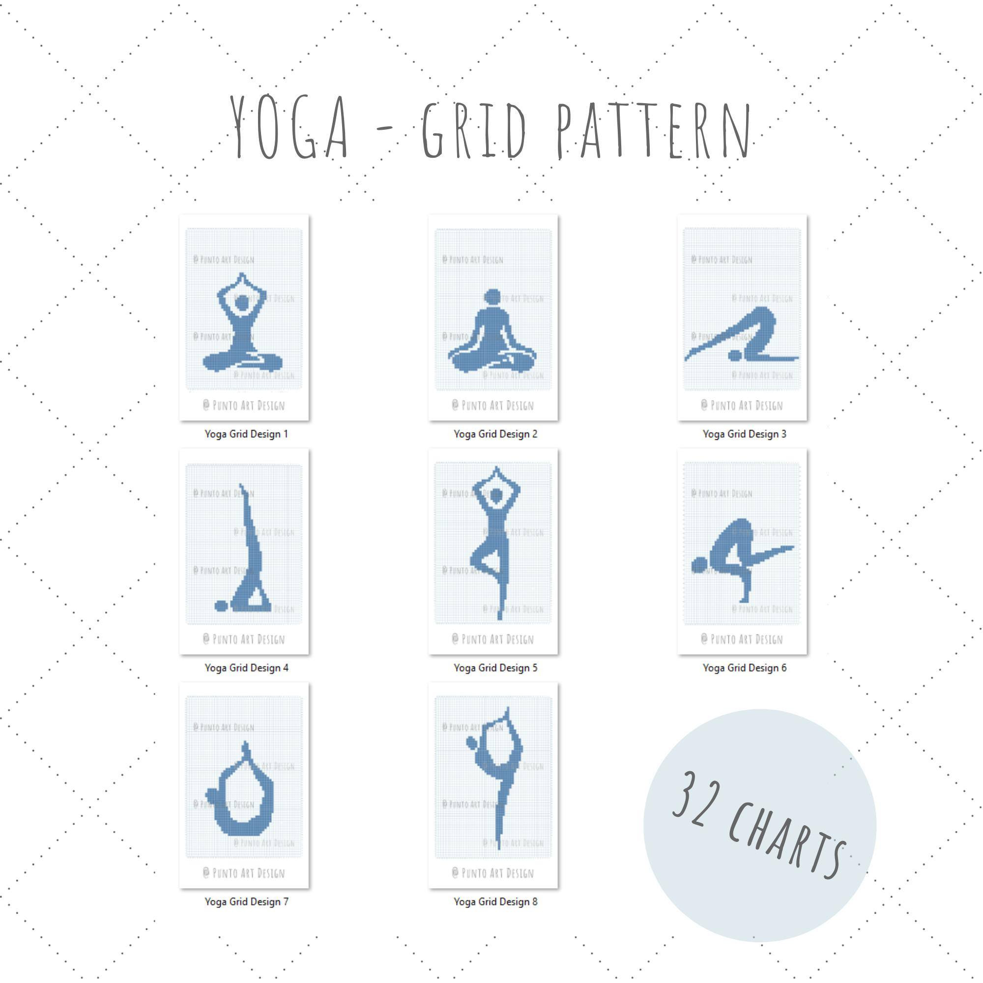 YOGA poses 🧘🏻‍♀️🧘🏻‍♀️🧘🏻‍♀️ Free Grid Pattern