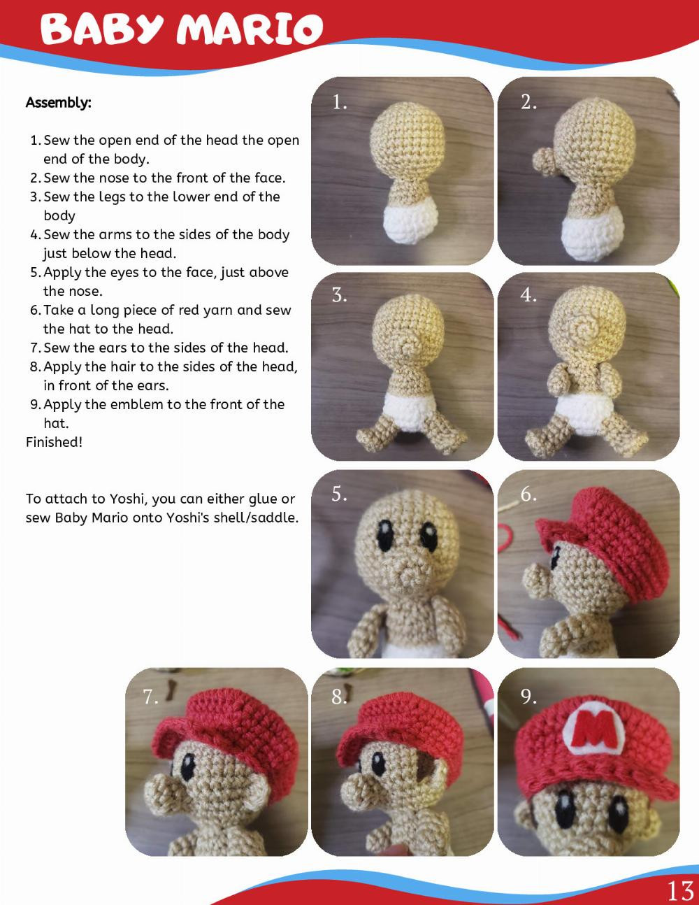 YOSHI AND BABY MARIO AMIGURUMI PATTERN