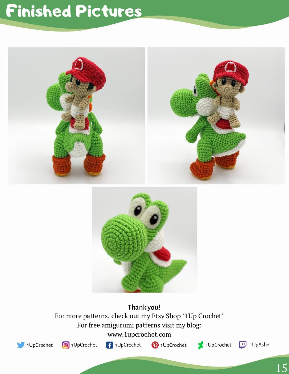 YOSHI AND BABY MARIO AMIGURUMI PATTERN