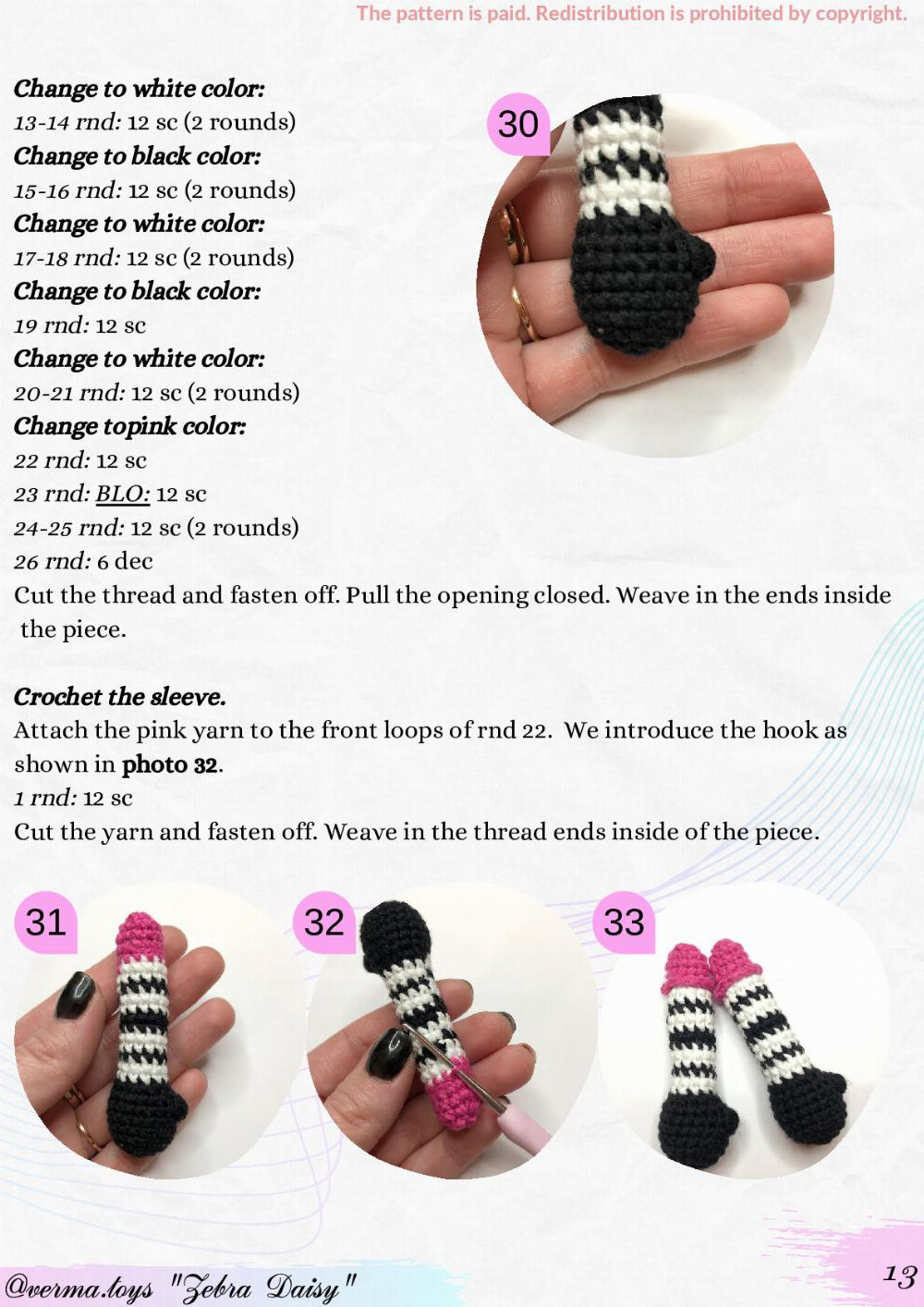 zebra daisy crochet pattern