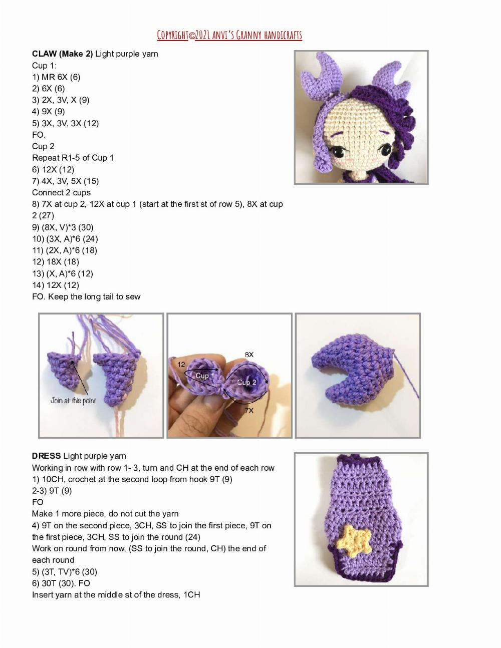 ZODIAC PRINCESS- CANCER doll crochet pattern