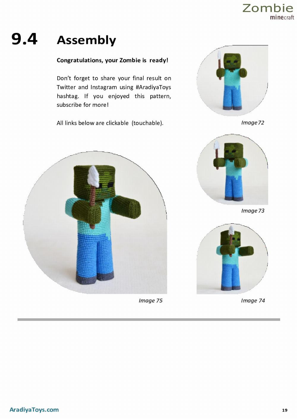 Zombie Zombie minecraft Minecraft Crochet pattern