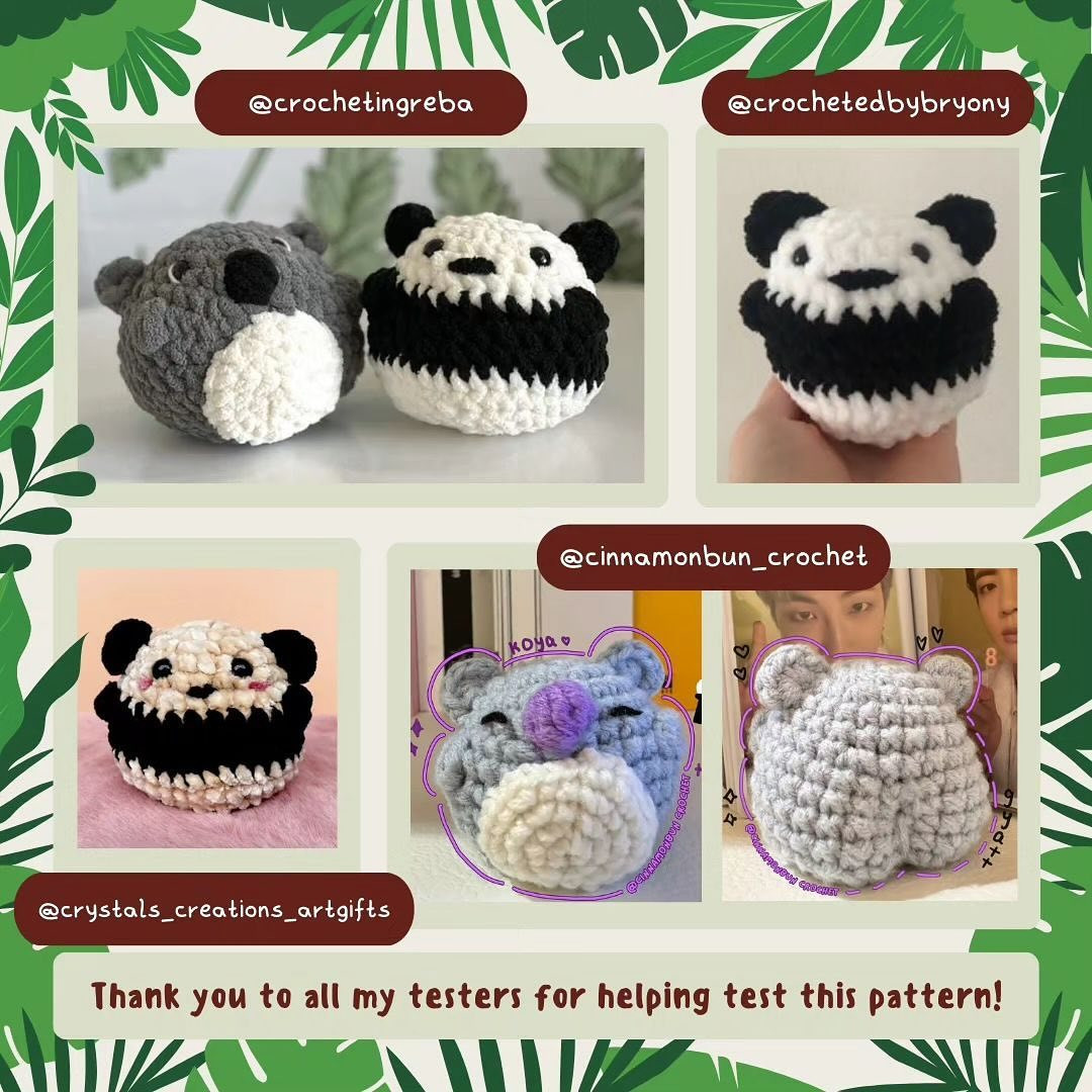 2 in 1 chonky koala and panda free pattern