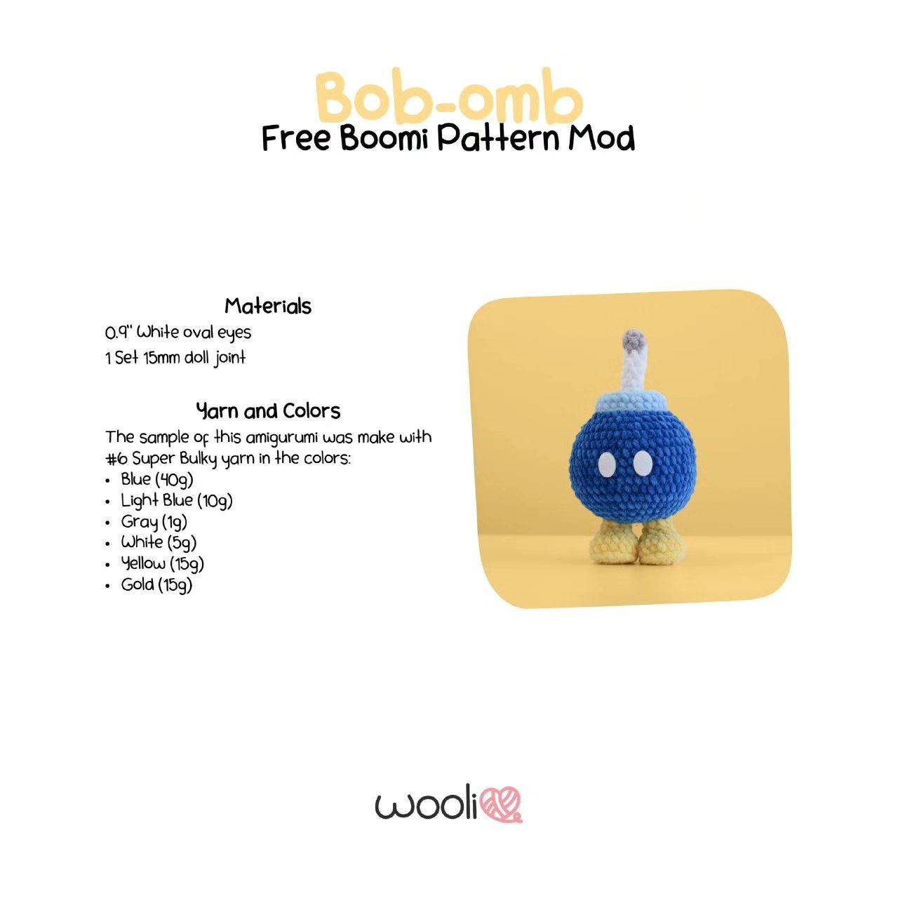 bob omb free baby boomi pattern mod