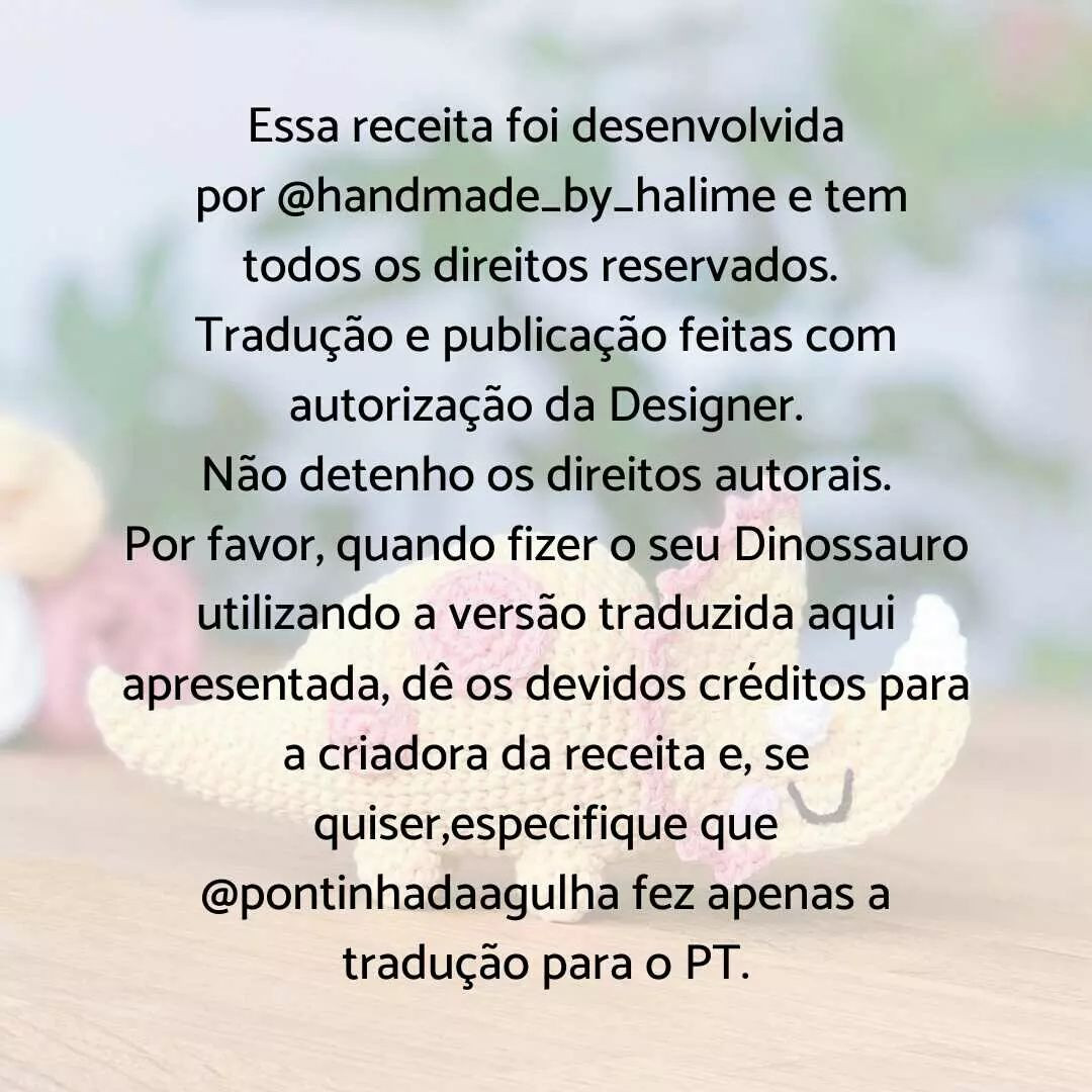 Caso façam esse Dino lindo, não esqueçam de marcar a @handmade_by_halime , autora dessa receita perfeita, nas suas publicações ❤.