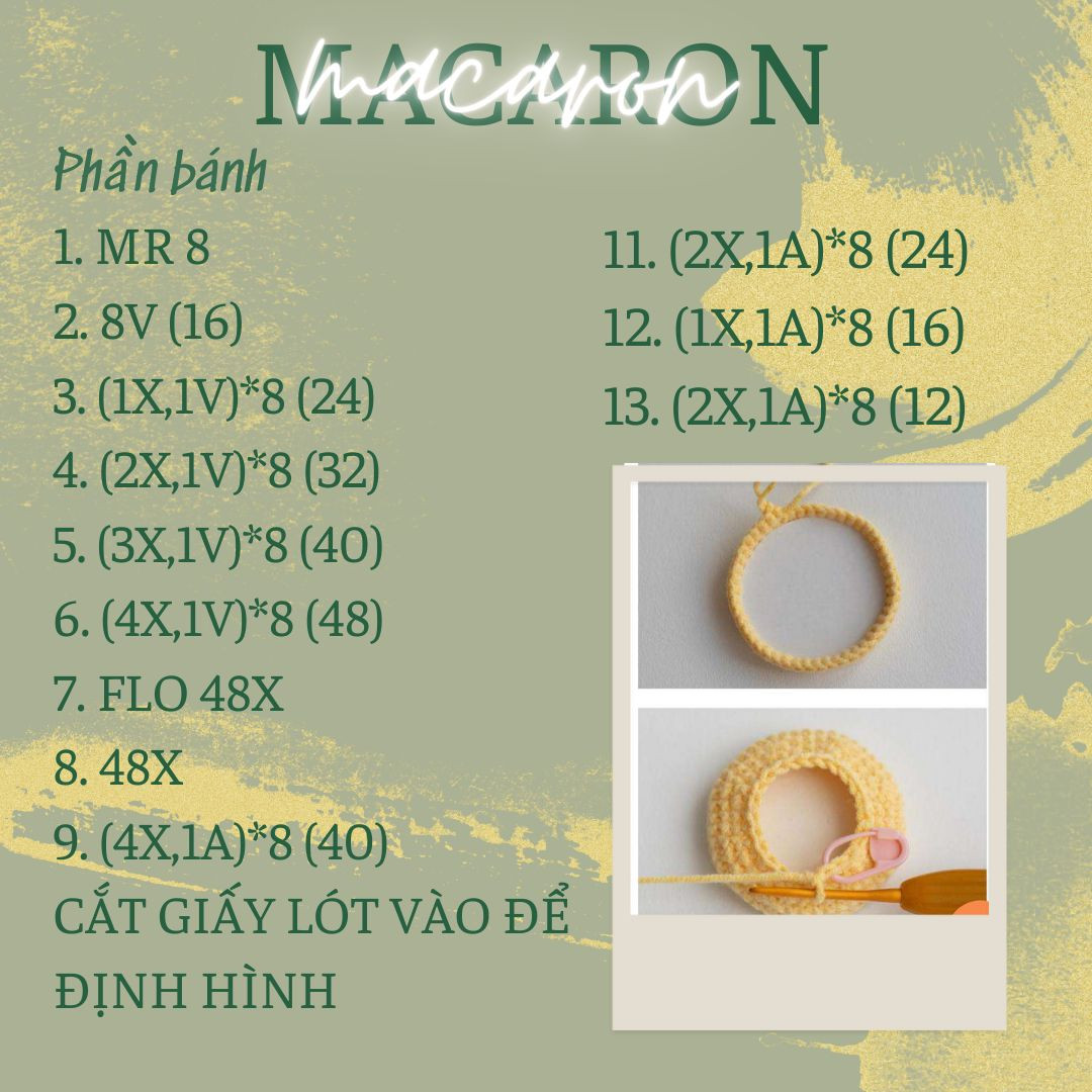 chart móc len bánh macaron