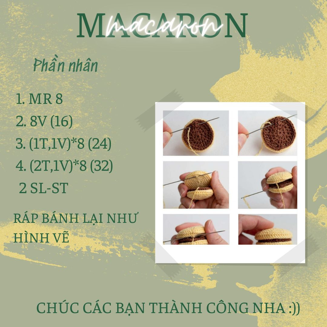 chart móc len bánh macaron