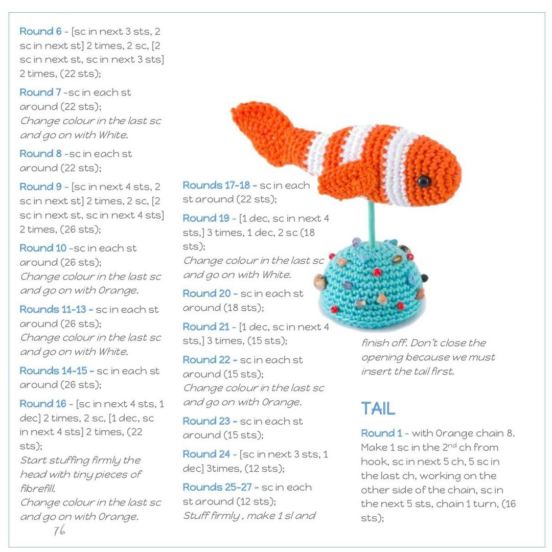 clownfish free crochet pattern