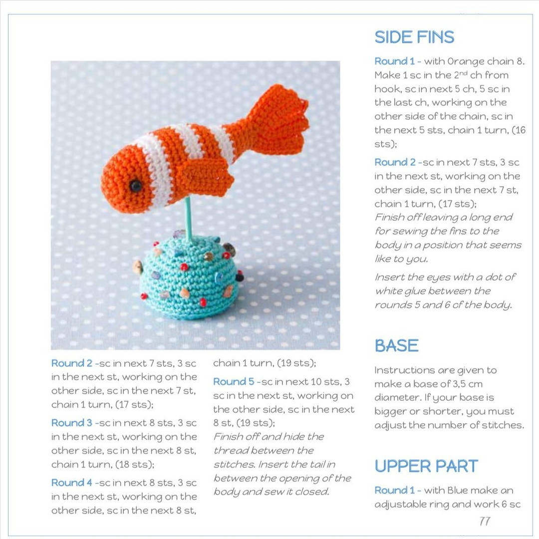 clownfish free crochet pattern