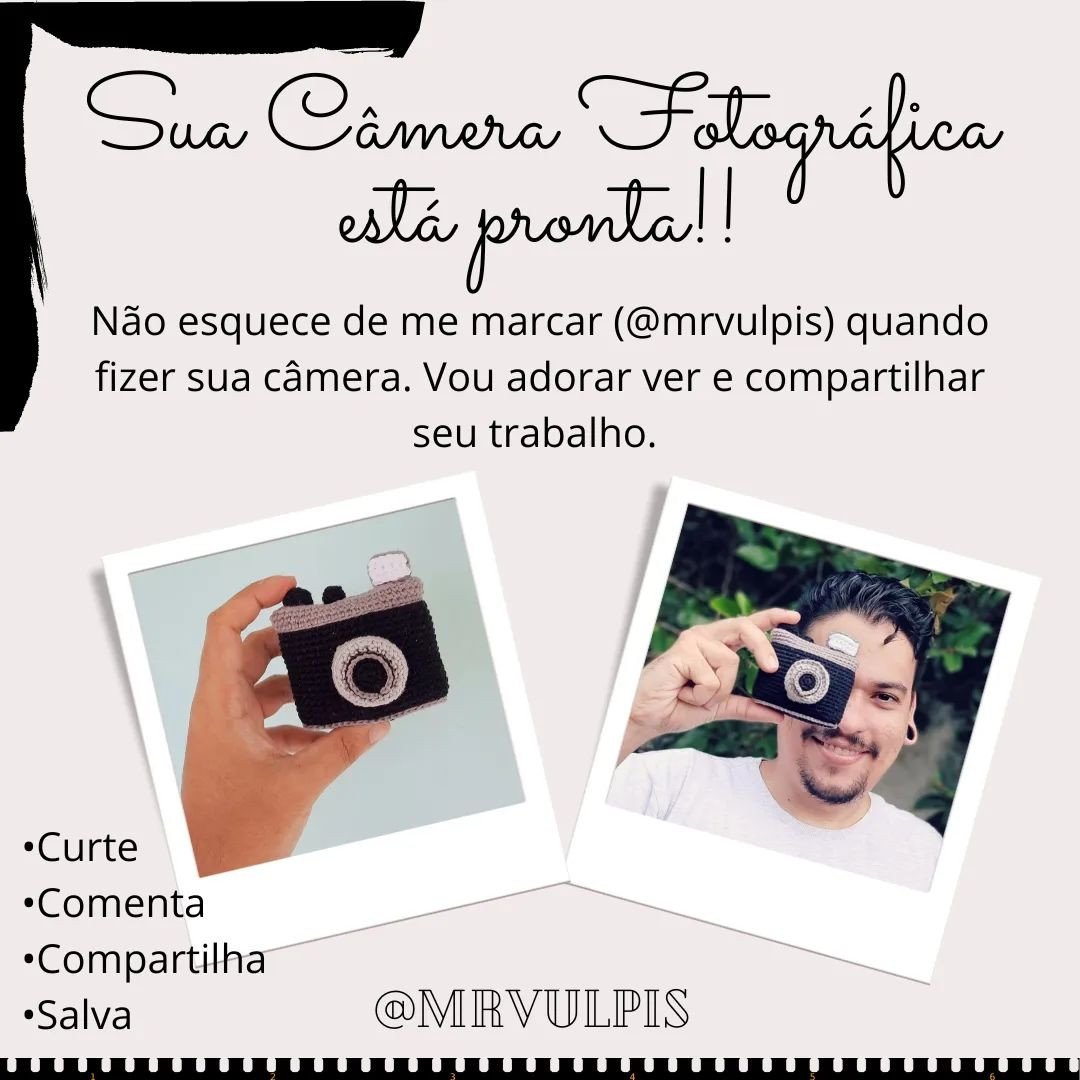 Como prometido, trouxe a receitinha gratuita da Câmera Fotográfica Mr Vulpis!