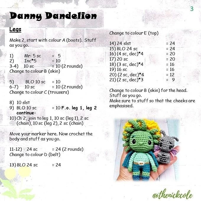 danny dandelion free pattern