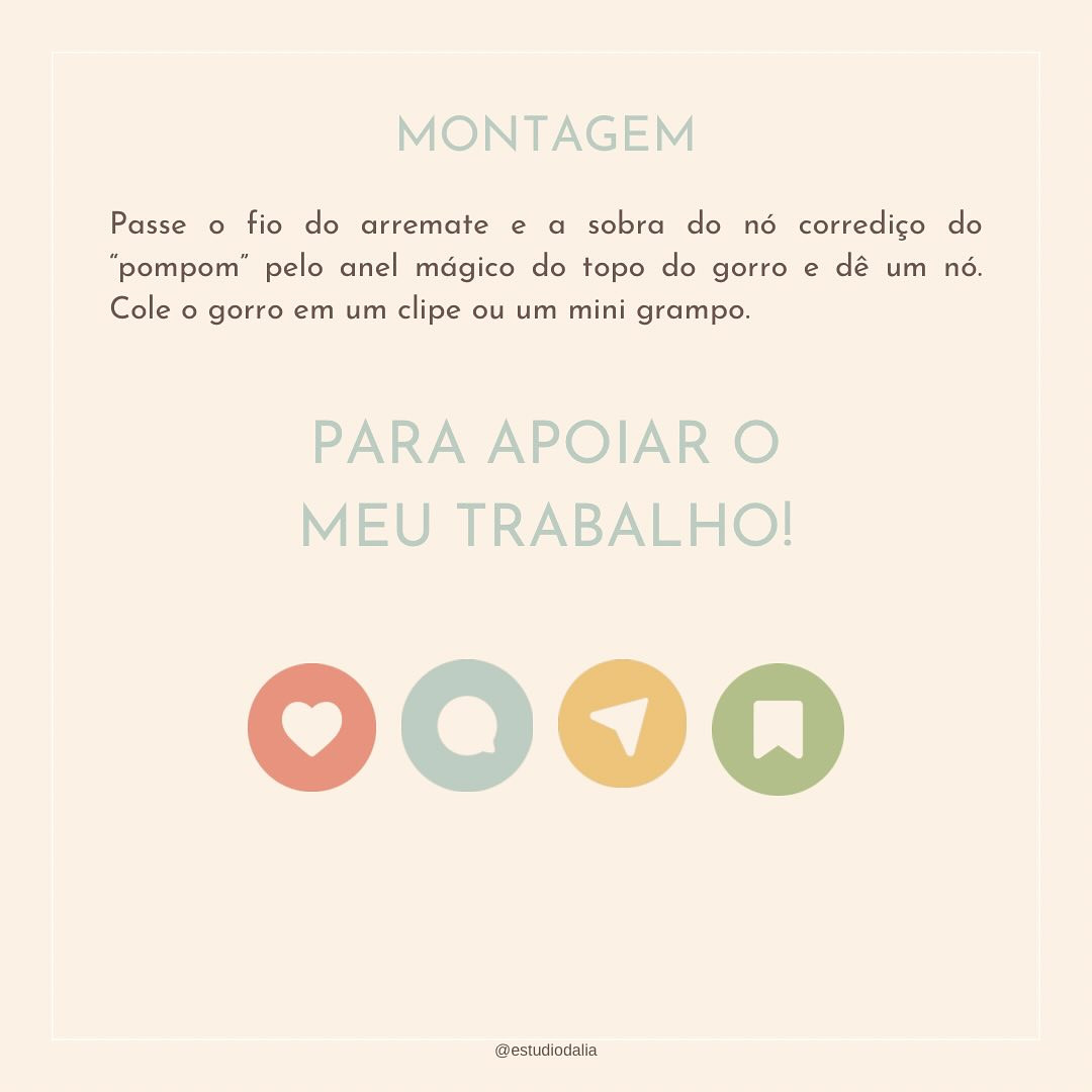 🎁 Dia 13- Mini Gorro Marcador de Presente 🎁
Para você não trocar um jogo de agulhas por um par de meias 😅