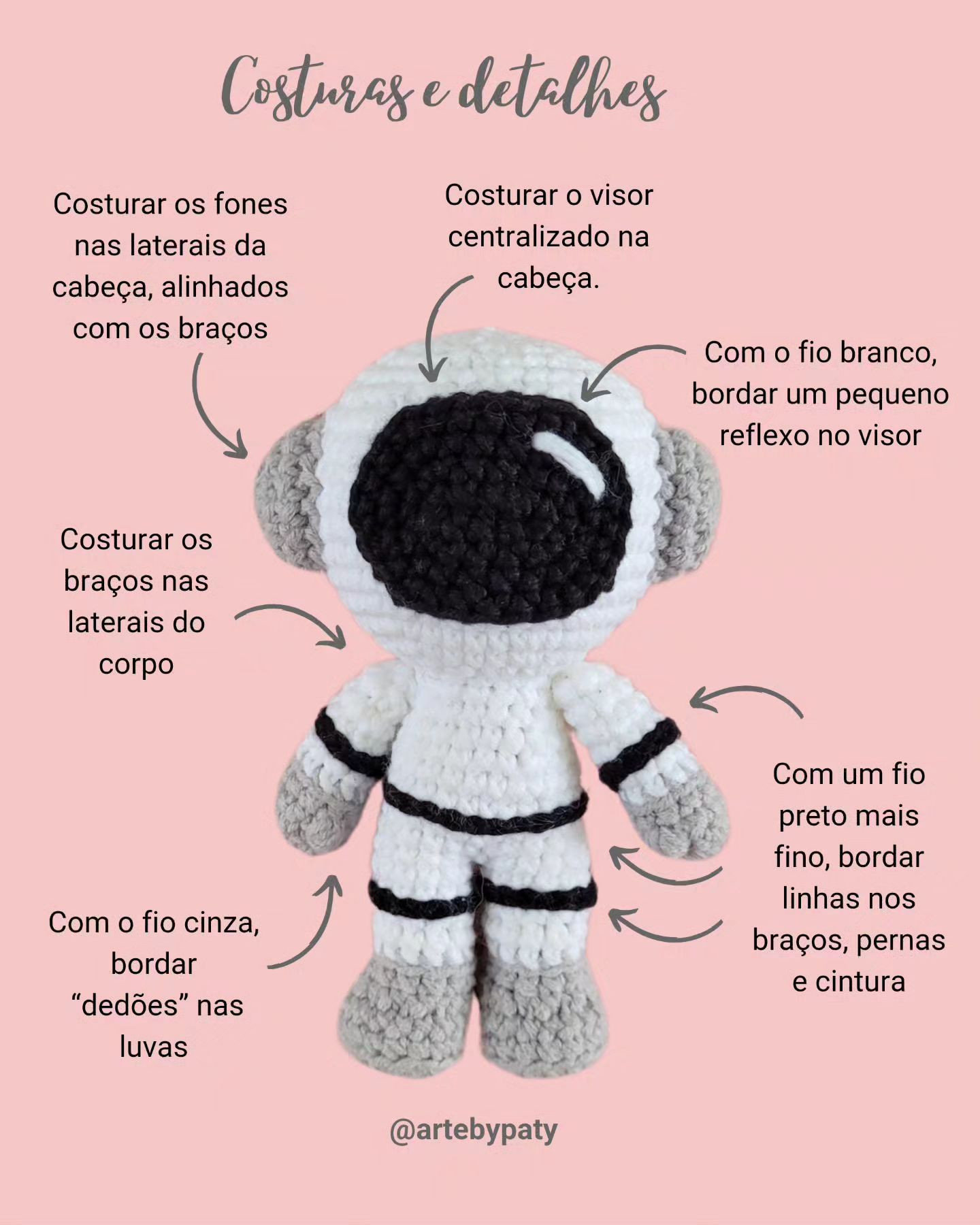 E aqui está ela! A receita gratuita do astronauta que fiz para uma pessoa muito especial! 🫶

É uma peça fácil e rápida de tecer. 👍