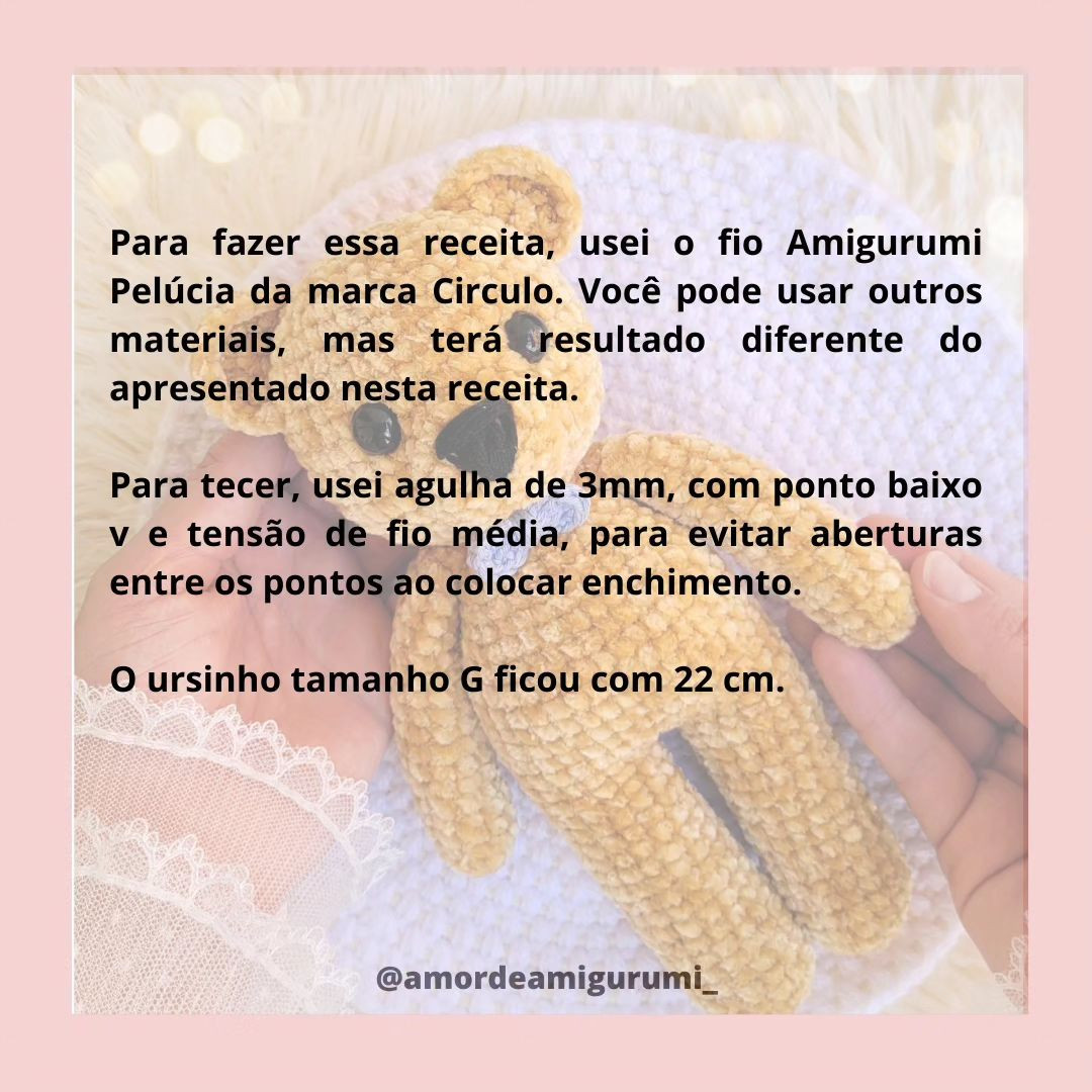 E logo logo vai sair também a receita gratuita desse mesmo urso na versão P 🥰🥰!