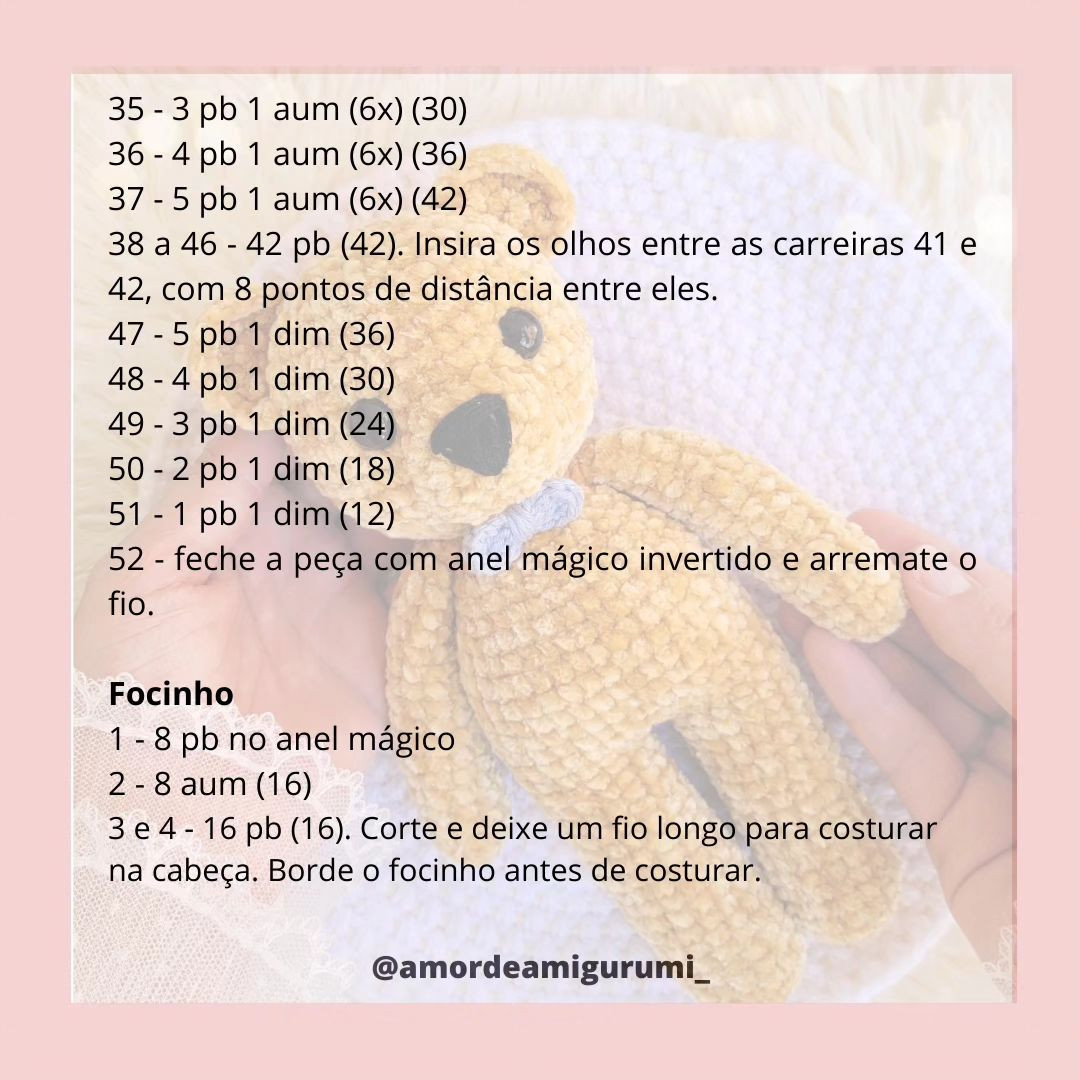 E logo logo vai sair também a receita gratuita desse mesmo urso na versão P 🥰🥰!