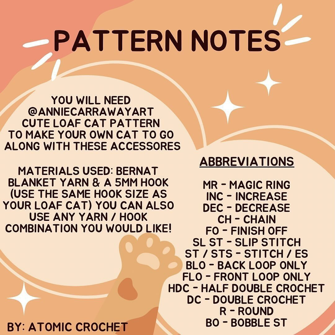 free cat accessories pattern