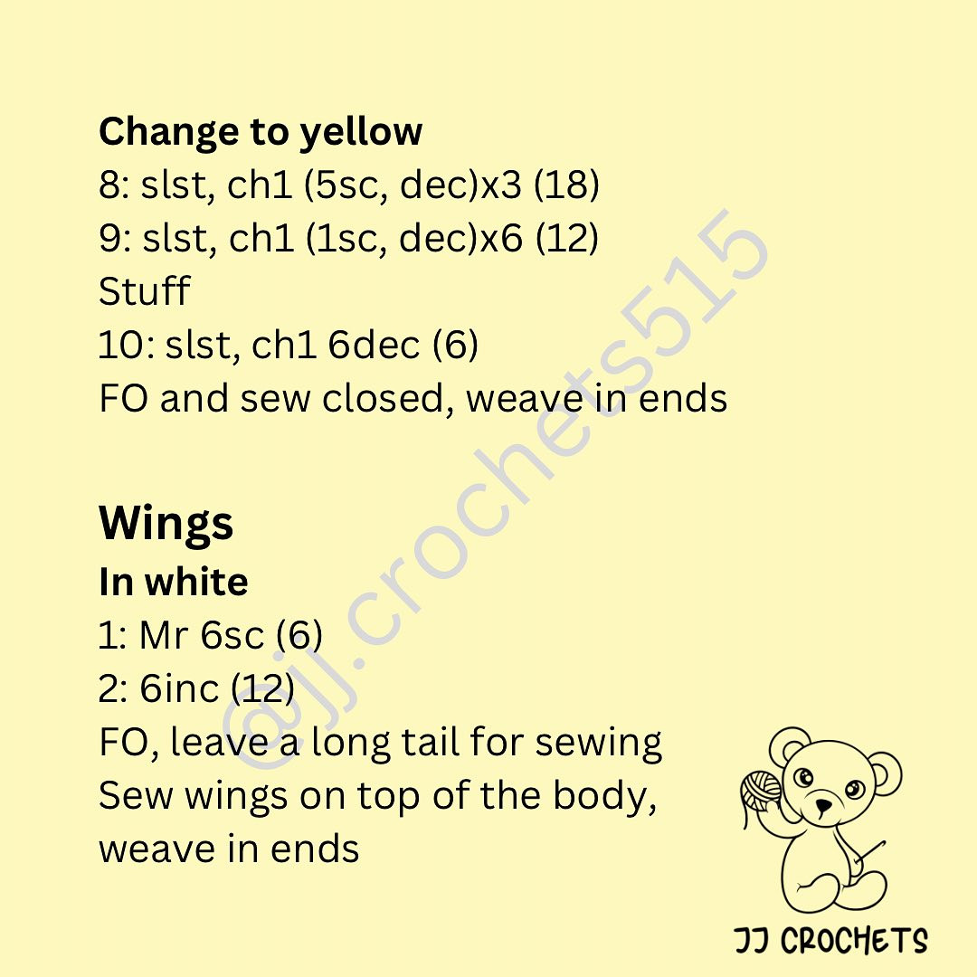 free crochet pattern small bee