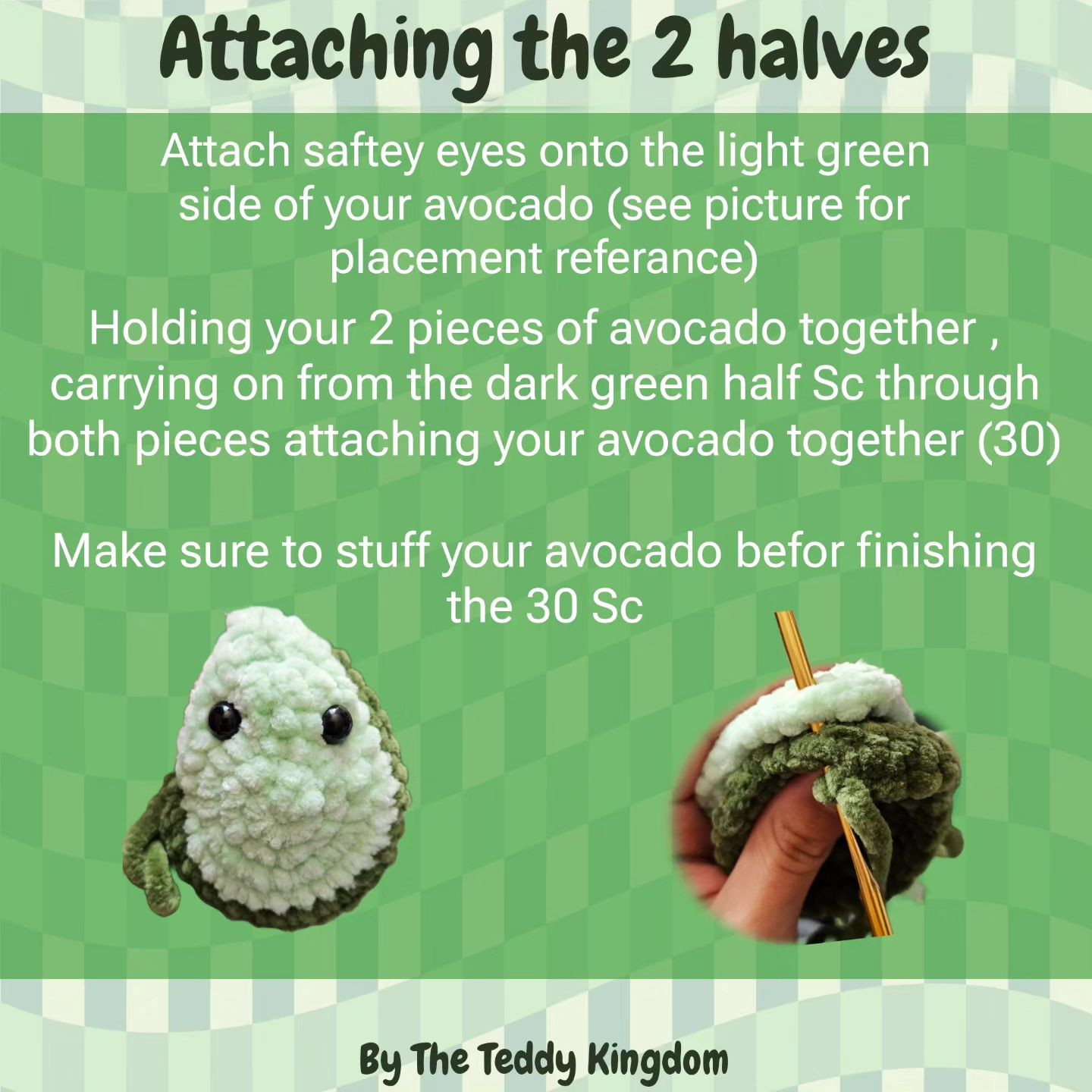 free crochet pattern the happy avocado